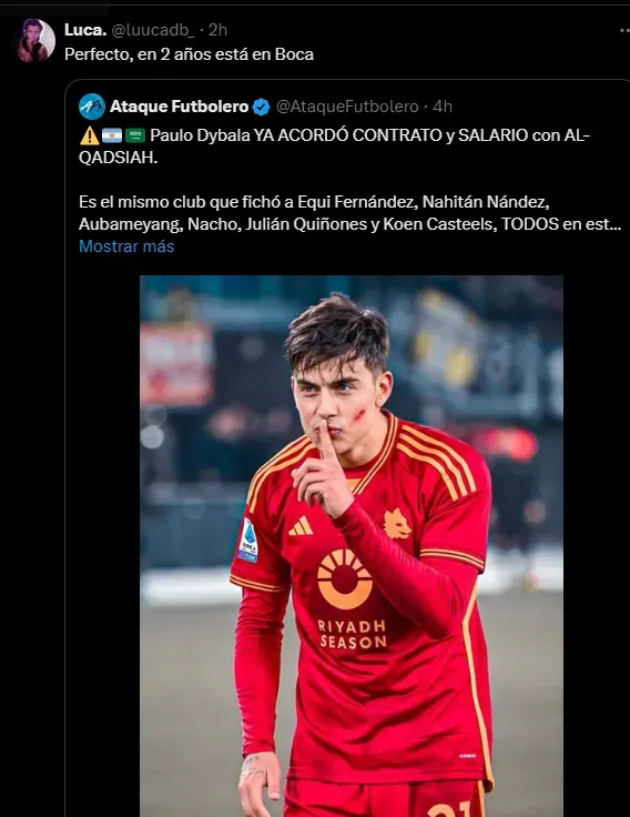 paulo dybala est en pleine négociation avec le club argentin boca juniors pour un transfert potentiel. suivez les dernières informations sur cette transaction sportive majeure.