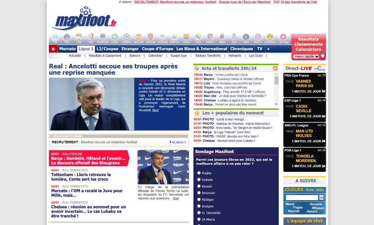 suivez toute l'actualité du football sur maxifoot : dernières nouvelles, analyses, et transferts en direct.